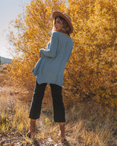 Victoria Asymmetrisches Top aus Baumwollmischung mit Taschen - Jeansblau